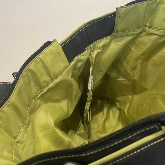 Carter's Large Diaper Bag Black with Sage Green Stitching Baby Bag - Picture 8 of 9